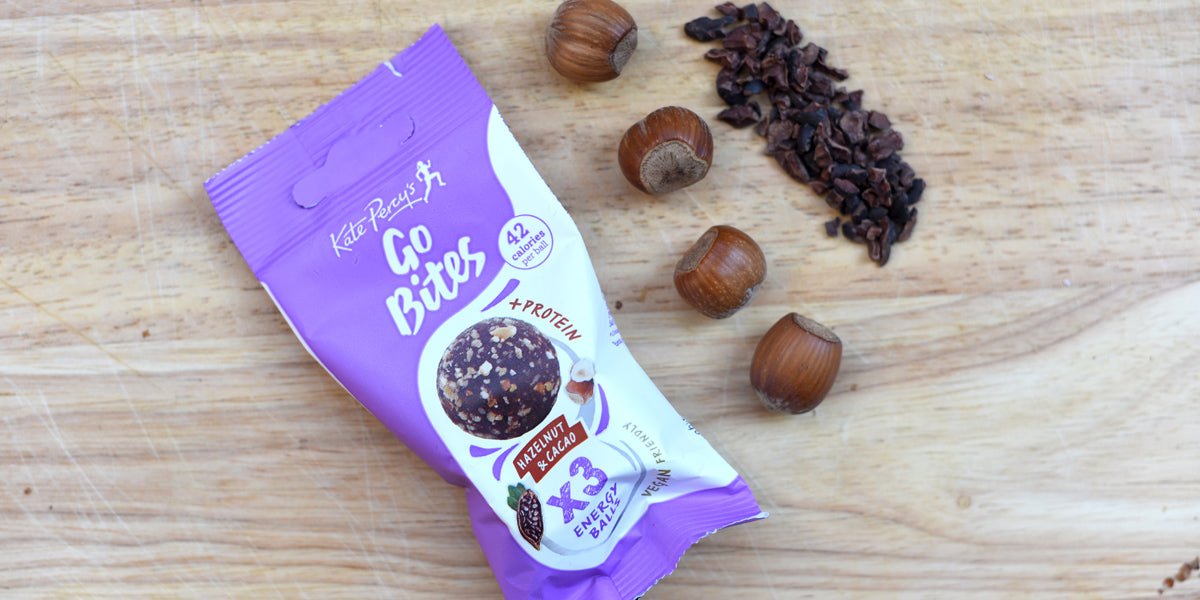 Hazelnut and Cacao Go Bites protein balls energy booster