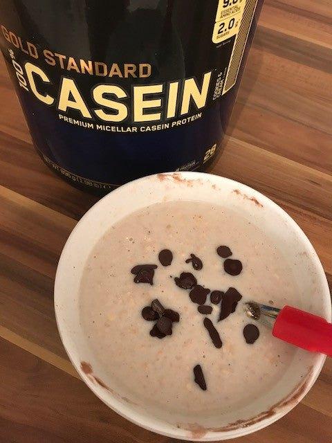 Casein Oats Chocolate Chips Bedtime Snack