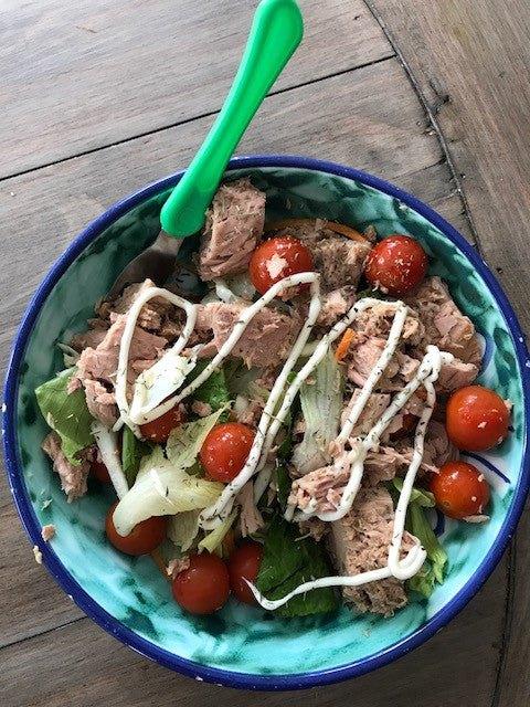 Green Salad Tuna Protein Healthy Nutrition