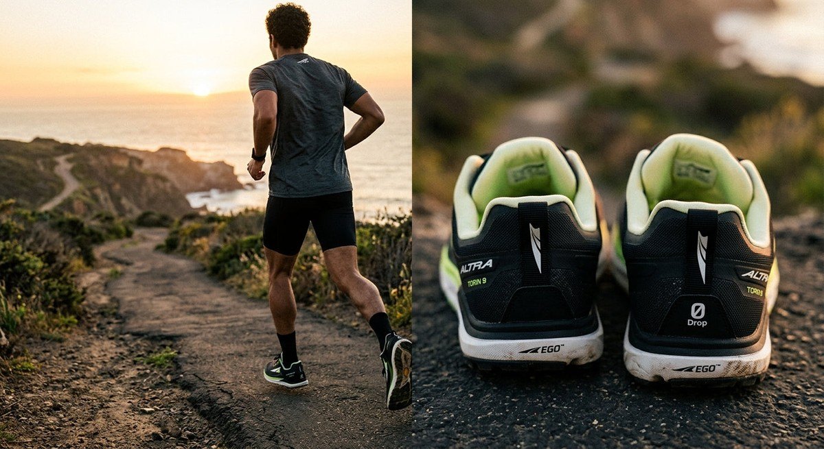 Back view of the Altra Torin 9 showcasing the updated heel collar and plush interior cushioning.
