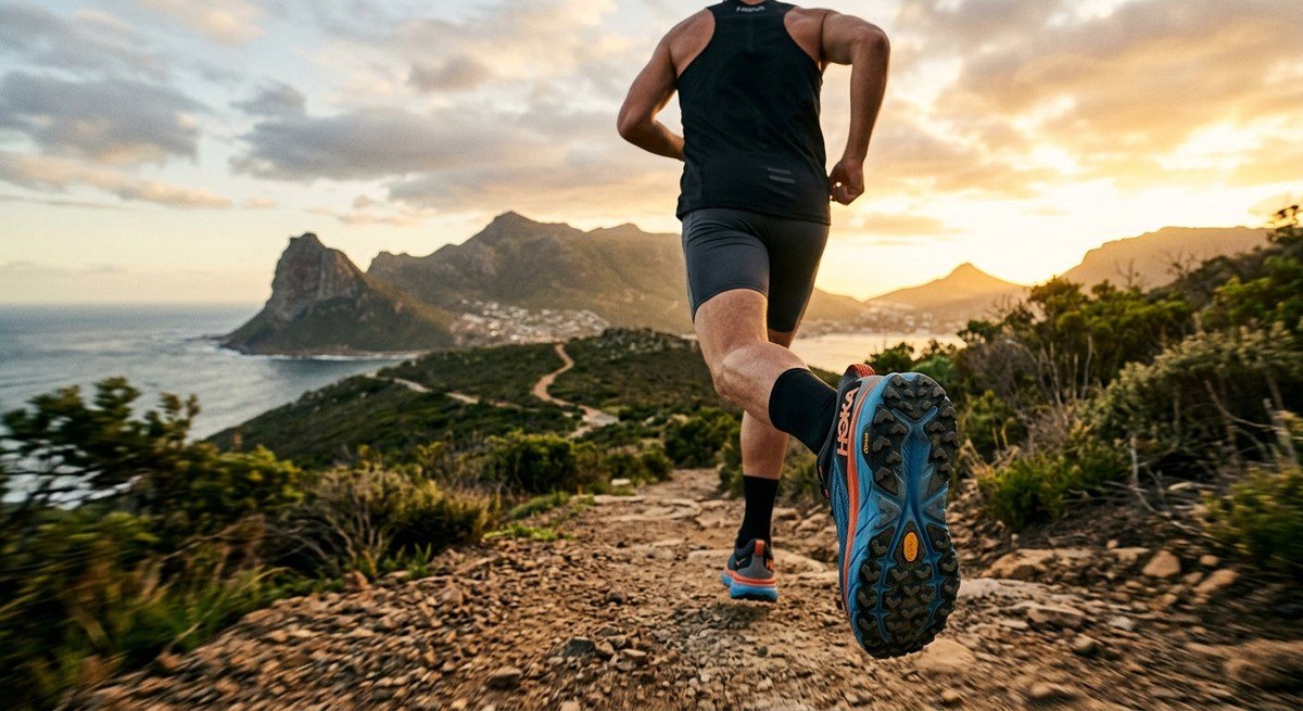 Rear view of the Hoka Skyward X 2 showing the wide base geometry and advanced outsole traction pattern.