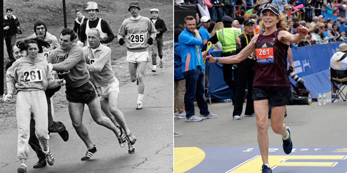 Running Marathon Race Men and Women 