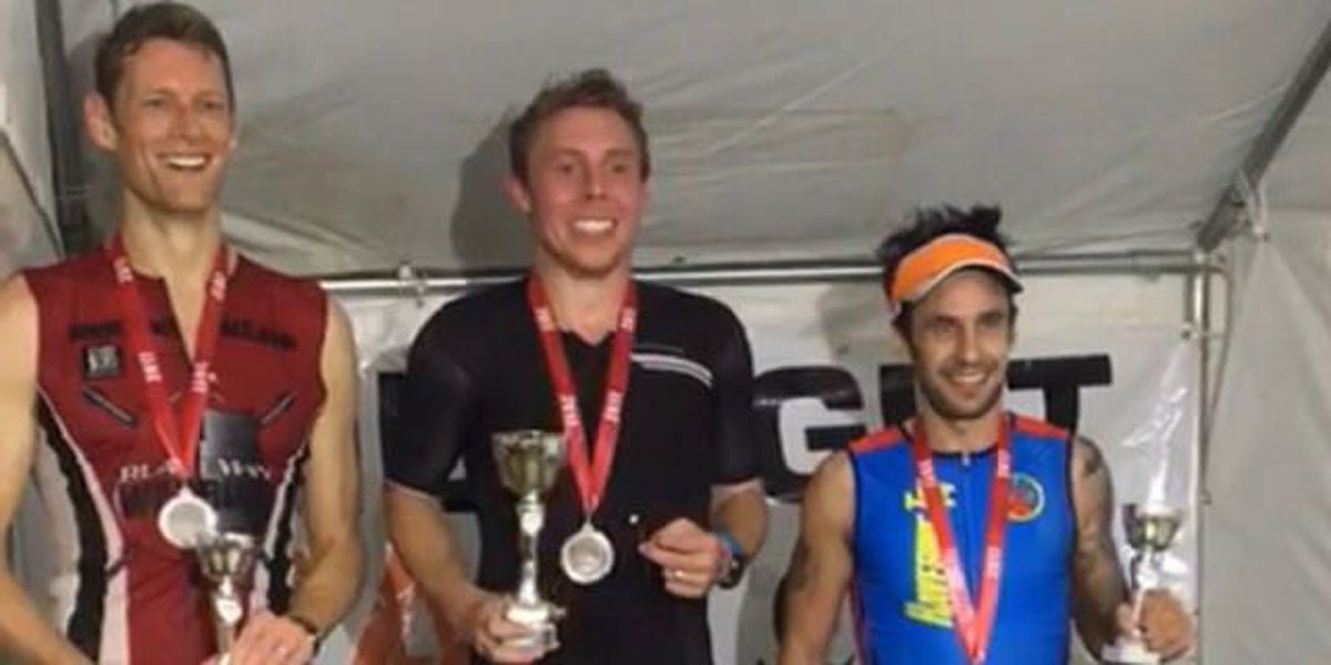 Men's Triathlon Triathletes Finish Trophies