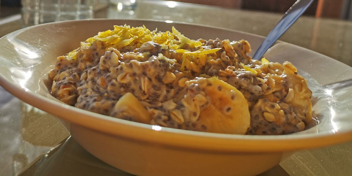 oats chia seeds banana peanut butter