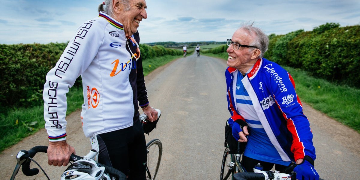 exercise old people smiling cycling