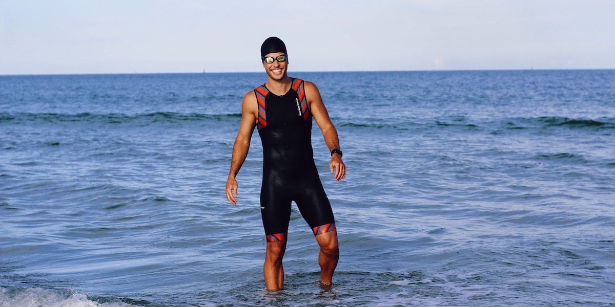 open water swimming athlete