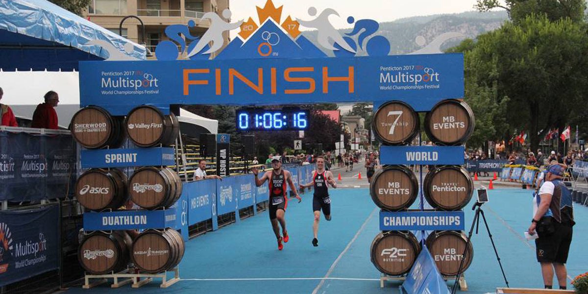 Triathlon Multisport Race Finish Line