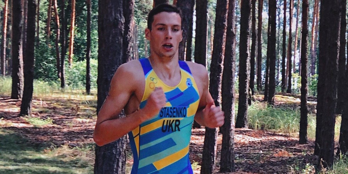 running triathlon outdoors competition