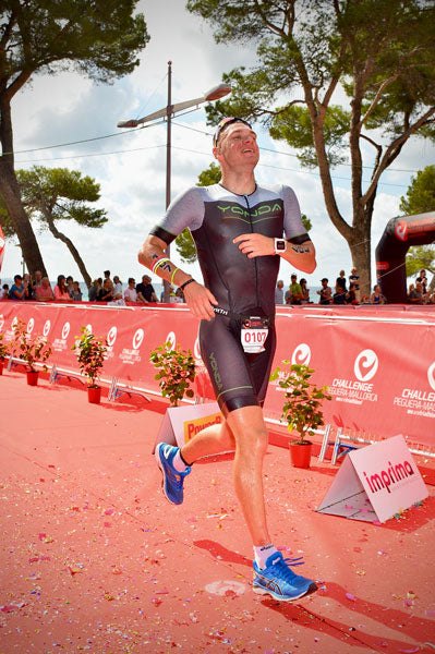 running triathlon finish Challenge Mallorca