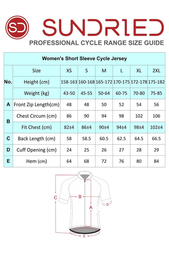 Sundried Summit Women's Short Sleeve Cycle Jersey Short Sleeve Jersey Activewear