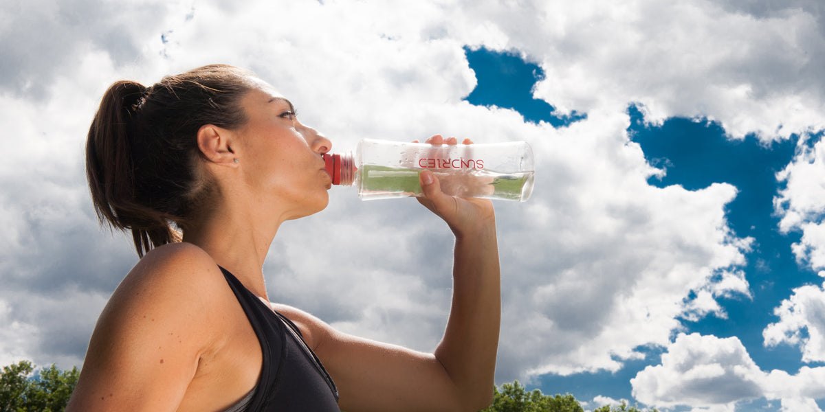 Sundried water bottle hydration running hot weather