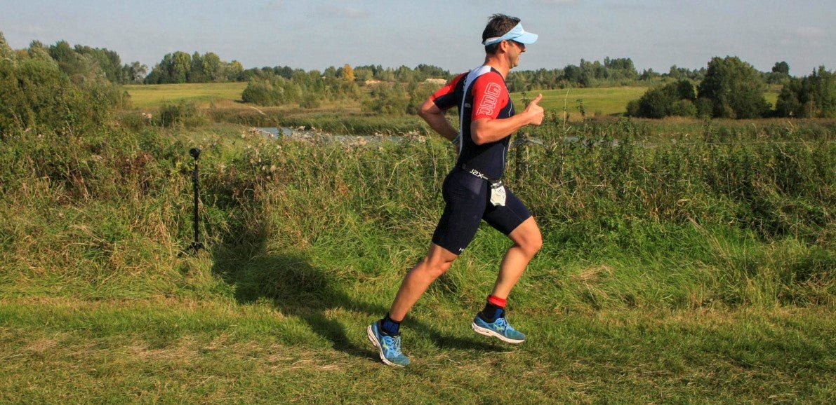 triathlete running outdoors