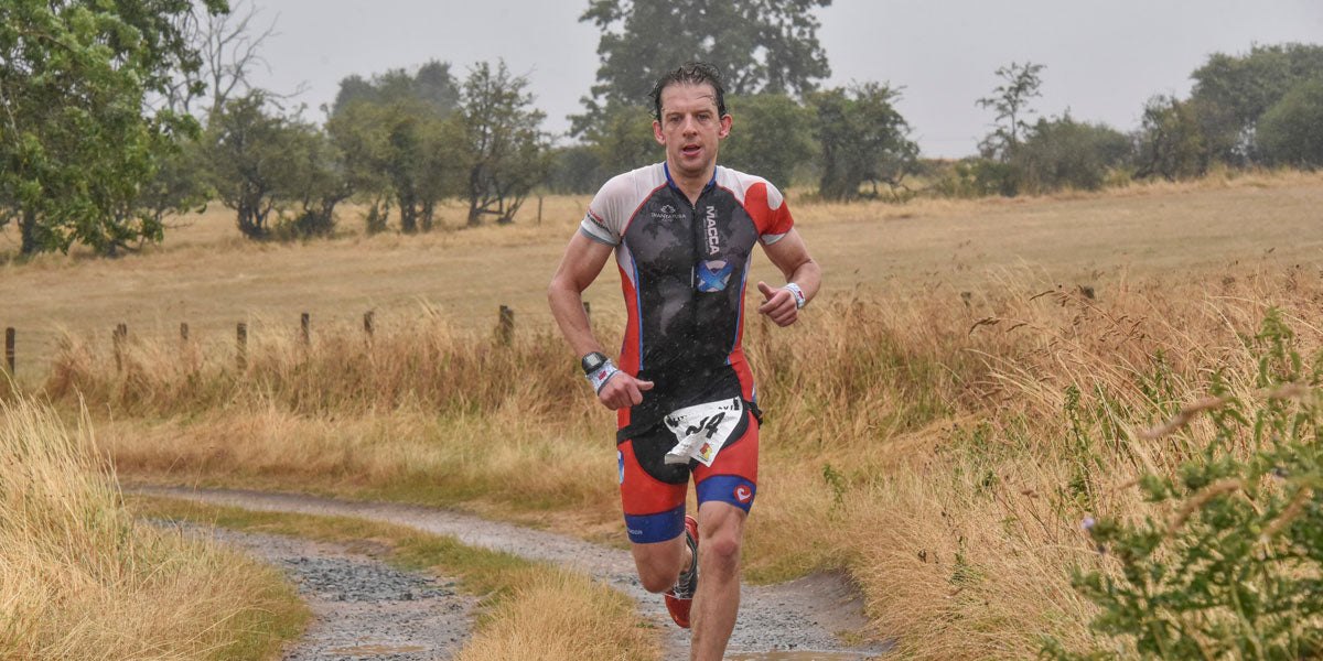 triathlete running training workout