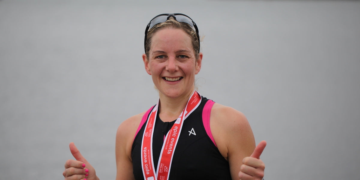 triathlete smiling happy podium