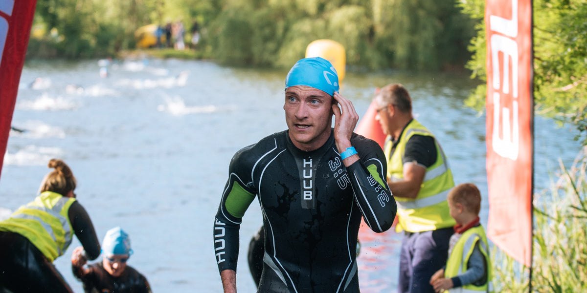triathlete swim open water lake