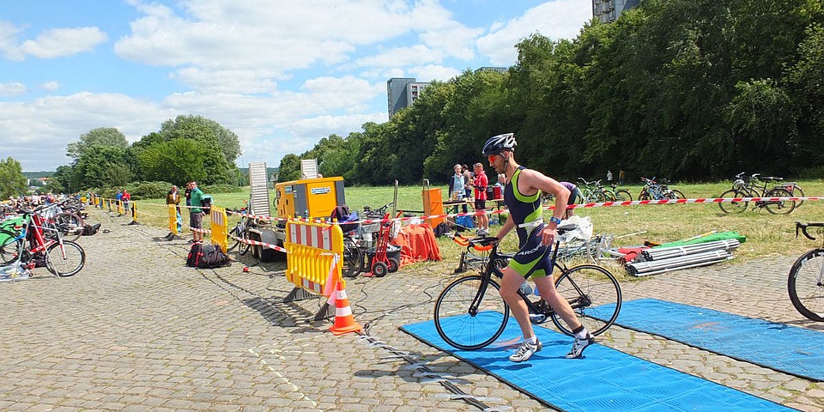 Cycling Outdoor Triathlon Transition