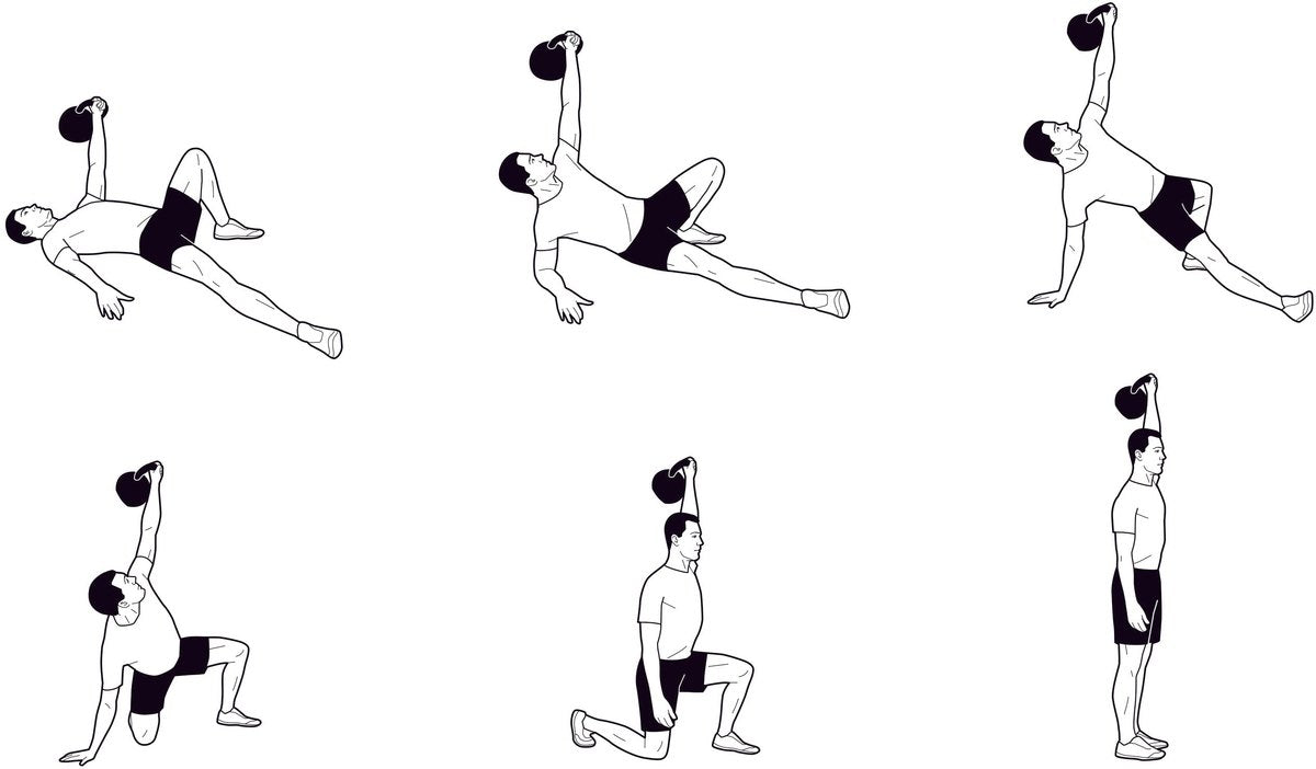 Turkish get up kettlebell exercise