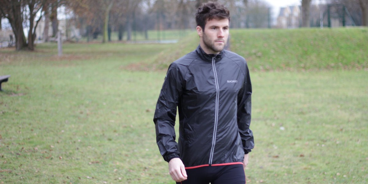 winter training running jacket waterproof Sundried mens activewear