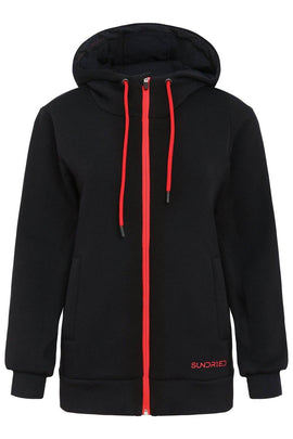Sundried Matterhorn Women's Zip Up Hoodie Hoodie XS SD0077 XS Black Activewear
