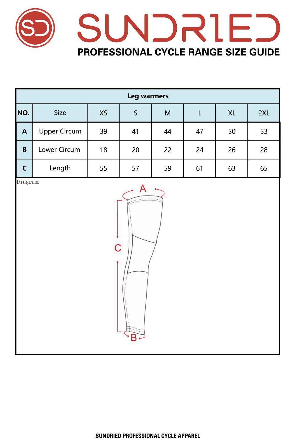 Sundried Cycling Leg Warmers Warmers Activewear