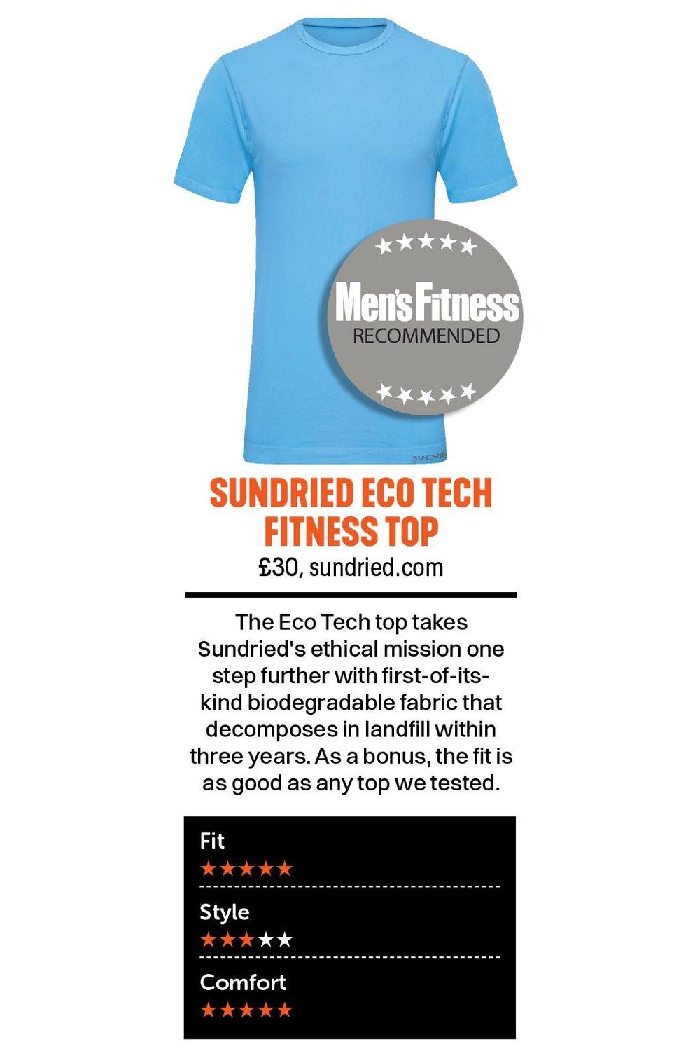 Sundried Eco Tech Men's Fitness Top T-Shirt Activewear