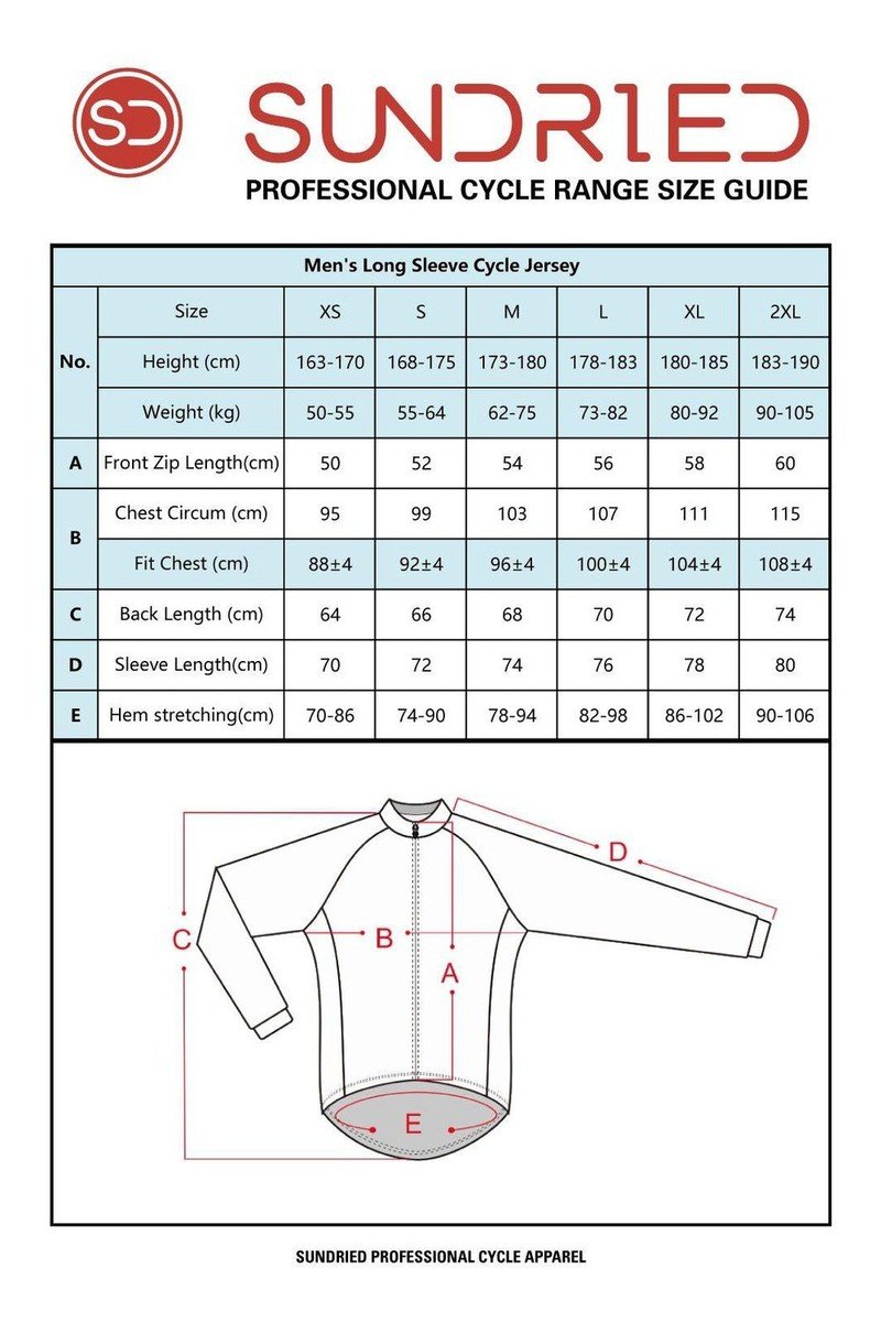 Sundried Stealth Men's Long Sleeved Cycle Training Jersey Long Sleeve Jersey Activewear