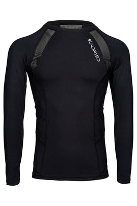 Sundried Men's Mesh Back Compression Layer Baselayer S Black SD0213 S Black Activewear