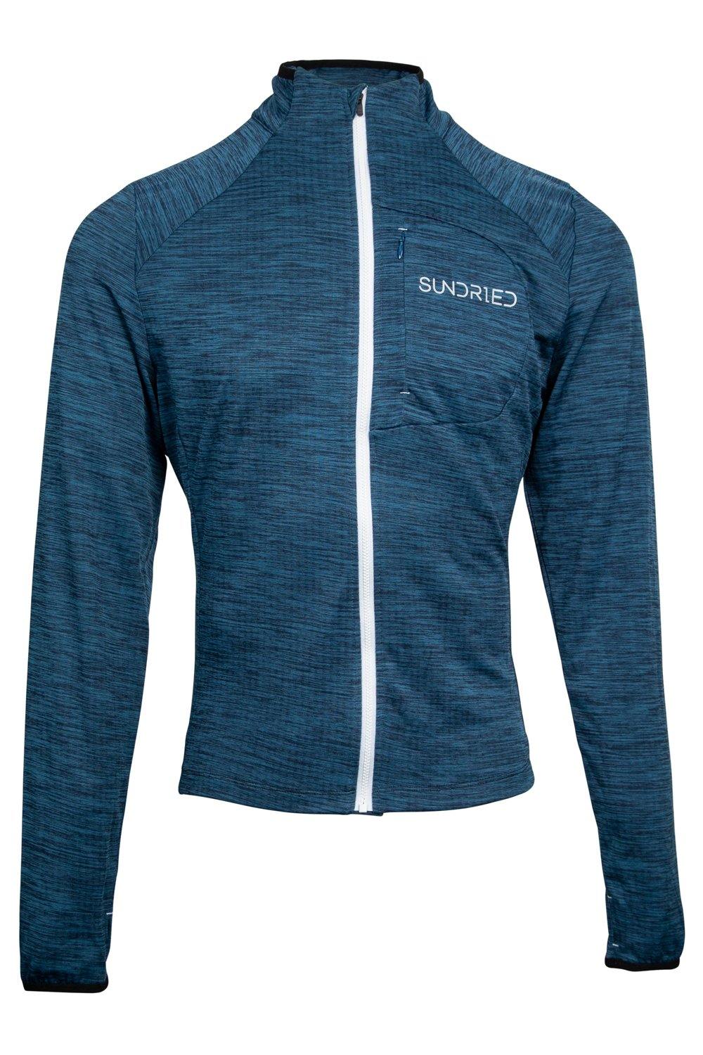 Sundried Men's Long Sleeved Bike Running Hybrid Top Sweatshirt M Blue SD0285 M Grey Activewear