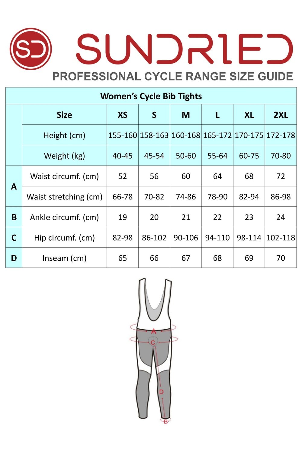 Sundried Women's Thermal Bib Tights Bib Tights Activewear