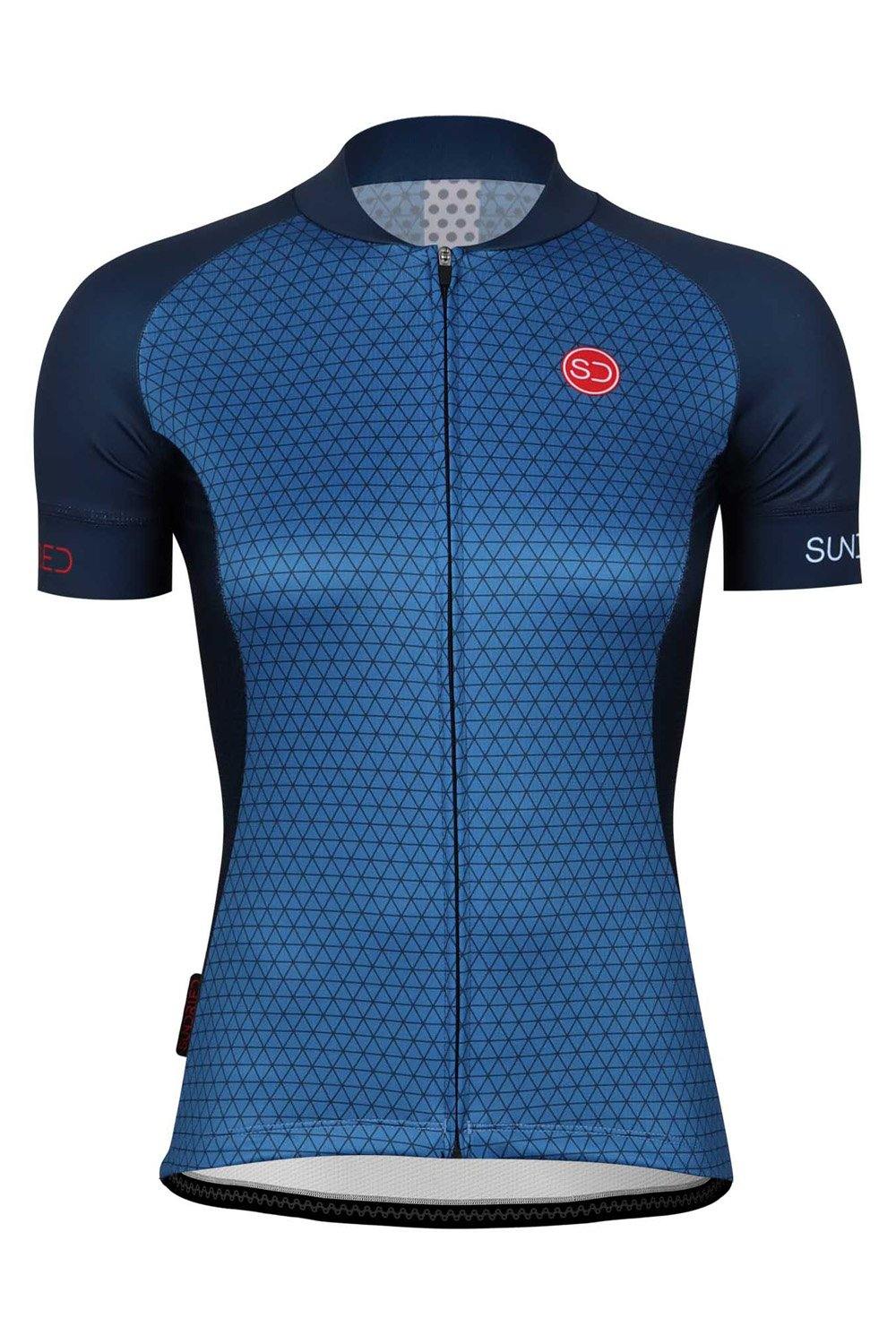 Sundried Drop Women's Short Sleeve Training Cycle Jersey Short Sleeve Jersey XXL Blue SD0335 XXL Blue Activewear