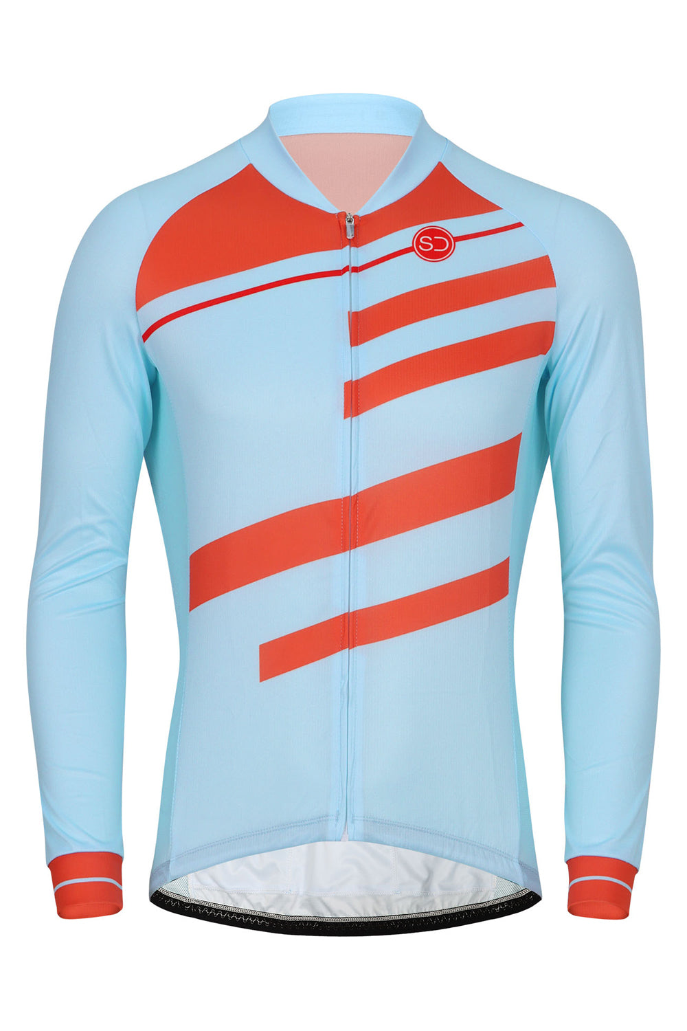 Sundried Ecrins Men's Long Sleeve Cycle Jersey Long Sleeve Jersey L Blue SD0443 L Blue Activewear
