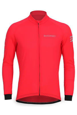 Sundried Apex Men's Long Sleeve Cycle Jersey Long Sleeve Jersey XXL Red SD0445 XXL Red Activewear