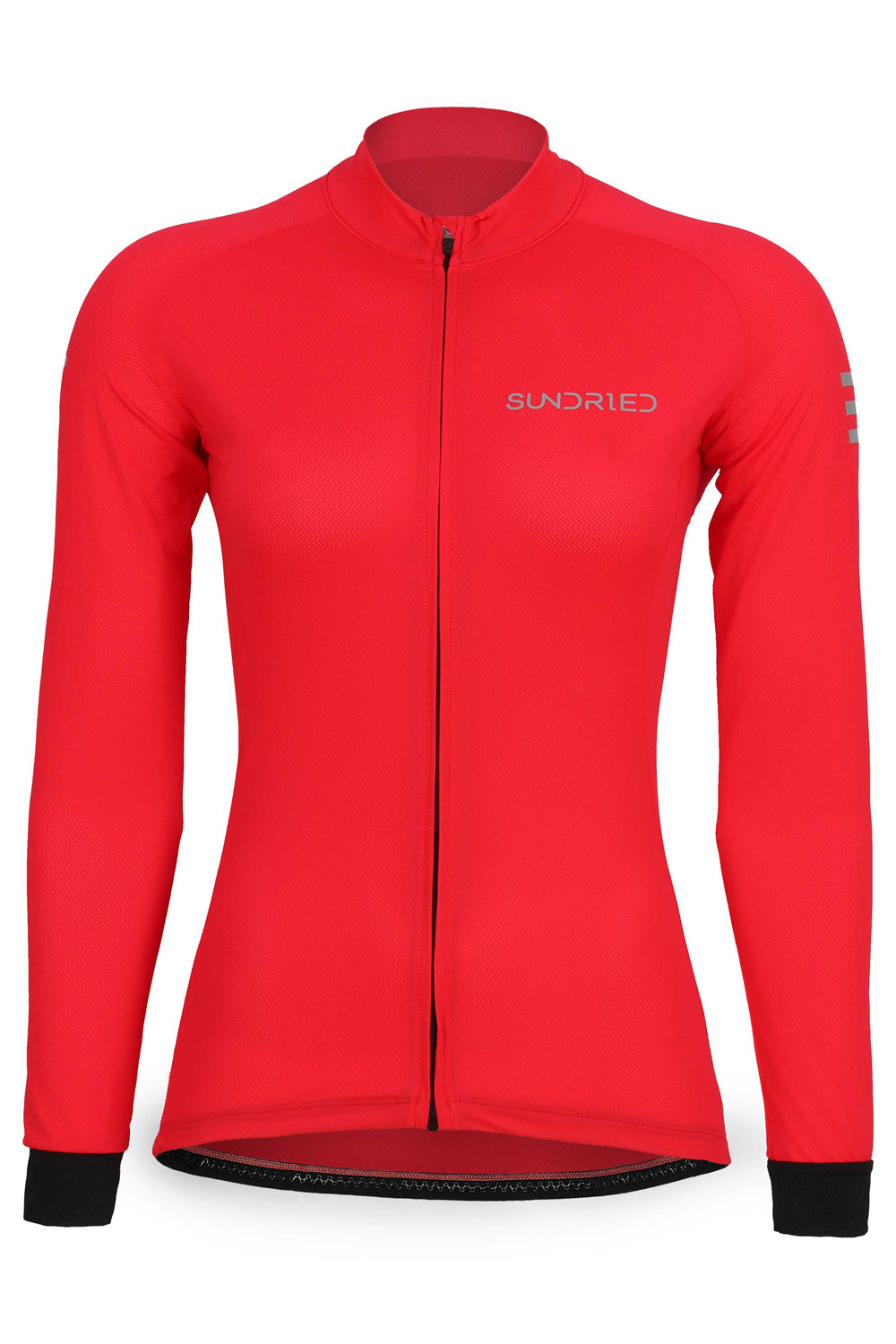 Sundried Apex Women's Long Sleeve Cycle Jersey Long Sleeve Jersey XS Red SD0446 XS Red Activewear
