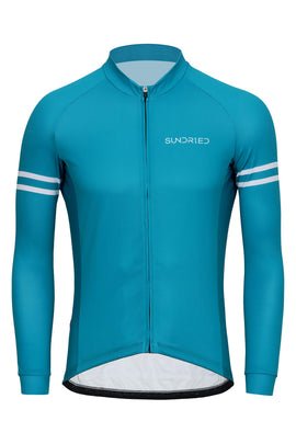 Sundried Turquoise Men's Long Sleeve Cycle Jersey Long Sleeve Jersey XS Turquoise SD0483 XS Turquoise Activewear