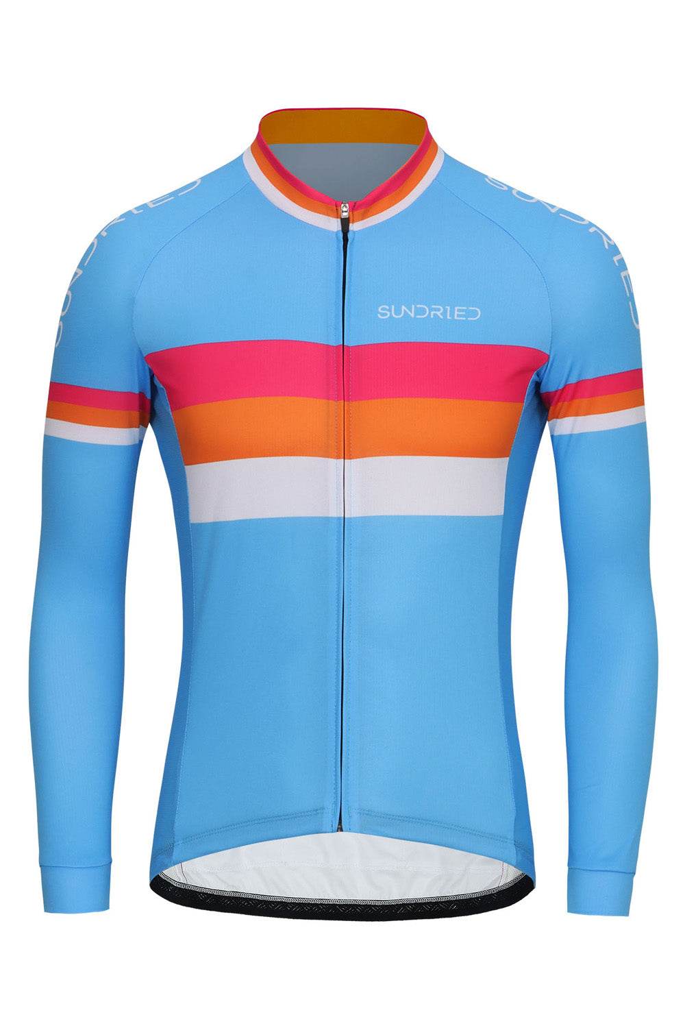 Sundried Euro Men's Long Sleeve Cycle Jersey Long Sleeve Jersey XS Blue SD0489 XS Blue Activewear