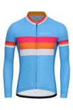 Sundried Euro Men's Long Sleeve Cycle Jersey Long Sleeve Jersey XS Blue SD0489 XS Blue Activewear