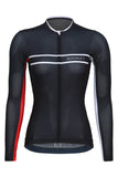 Sundried Pro Women's Black Long Sleeve Cycle Jersey Long Sleeve Jersey XS Black SD0500 XS Black Activewear