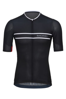 Sundried Pro Men's Black Short Sleeve Cycle Jersey Short Sleeve Jersey XS Black SD0501 XS Black Activewear