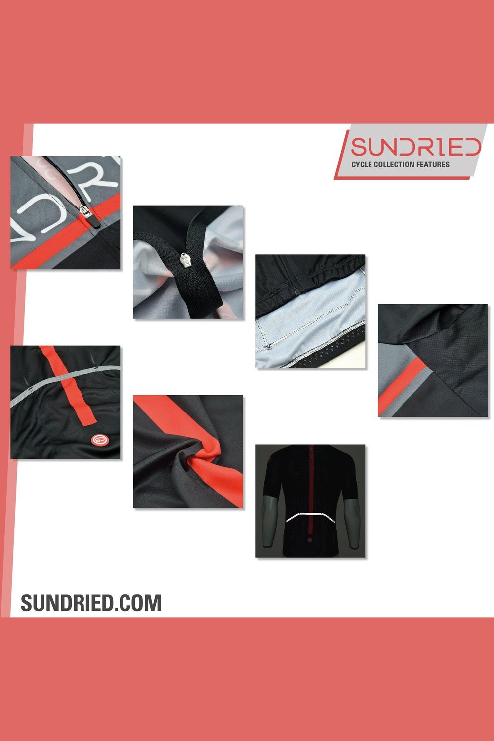 Sundried Peloton Men's Short Sleeve Training Cycle Jersey Short Sleeve Jersey Activewear