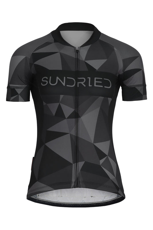 Sundried Geometric Women's Short Sleeve Training Jersey Short Sleeve Jersey S Black SD0459 S Black Activewear