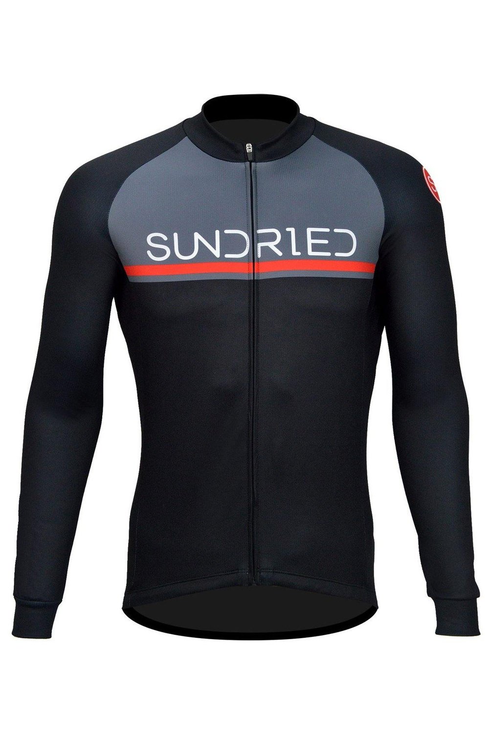 Sundried Peloton Men's Long Sleeve Cycle Jersey Long Sleeve Jersey XS Black SD0109 XS Black Activewear