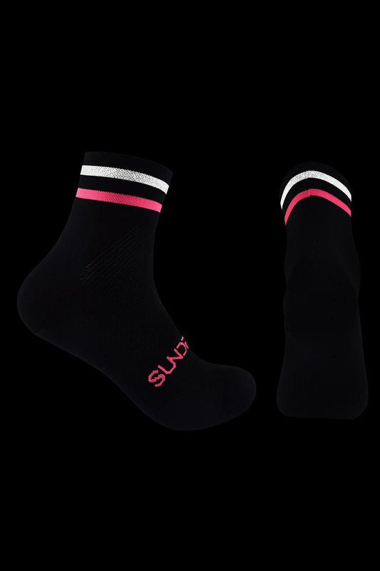 Sundried Cycle Socks Black w Reflective Stripe Socks Activewear