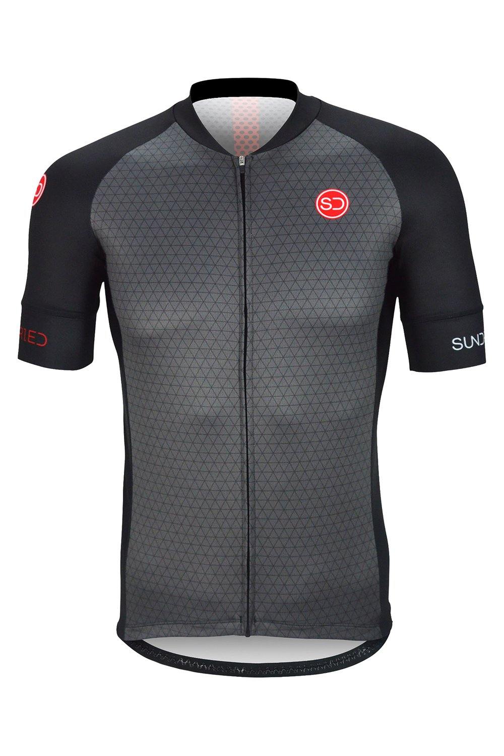 Sundried Century Men's Short Sleeve Cycle Jersey Short Sleeve Jersey XL Black SD0169 XL Black Activewear