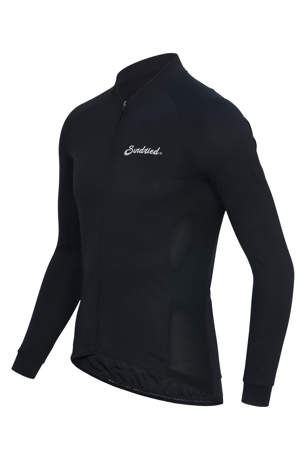 Sundried Sport Men's Black Long Sleeved Cycle Jersey Bib Shorts Activewear