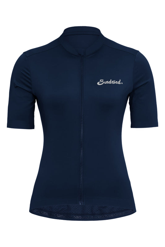 Sundried Sport Pianura Women's Navy Short Sleeve Cycle Jersey Short Sleeve Jersey XS SS1002 XS Navy Activewear