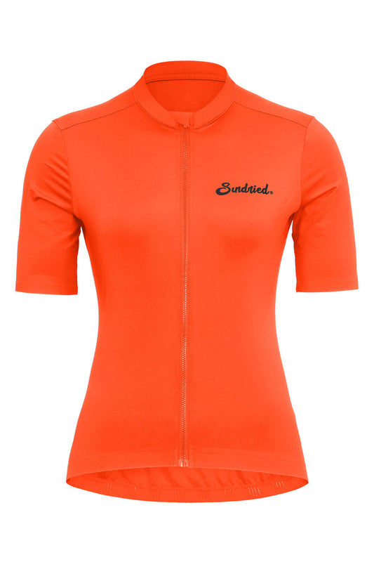 Sundried Sport Pianura Women's Orange Short Sleeve Cycle Jersey Short Sleeve Jersey XS SS1002 XS Orange Activewear