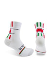 Sundried Cycle Socks White w Red/Green Cycle Socks L/XL White SD0200 LXL White Activewear