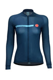 Sundried Velo Women's Long Sleeve Cycle Jersey Long Sleeve Jersey XS Blue SD0105 XS Blue Activewear