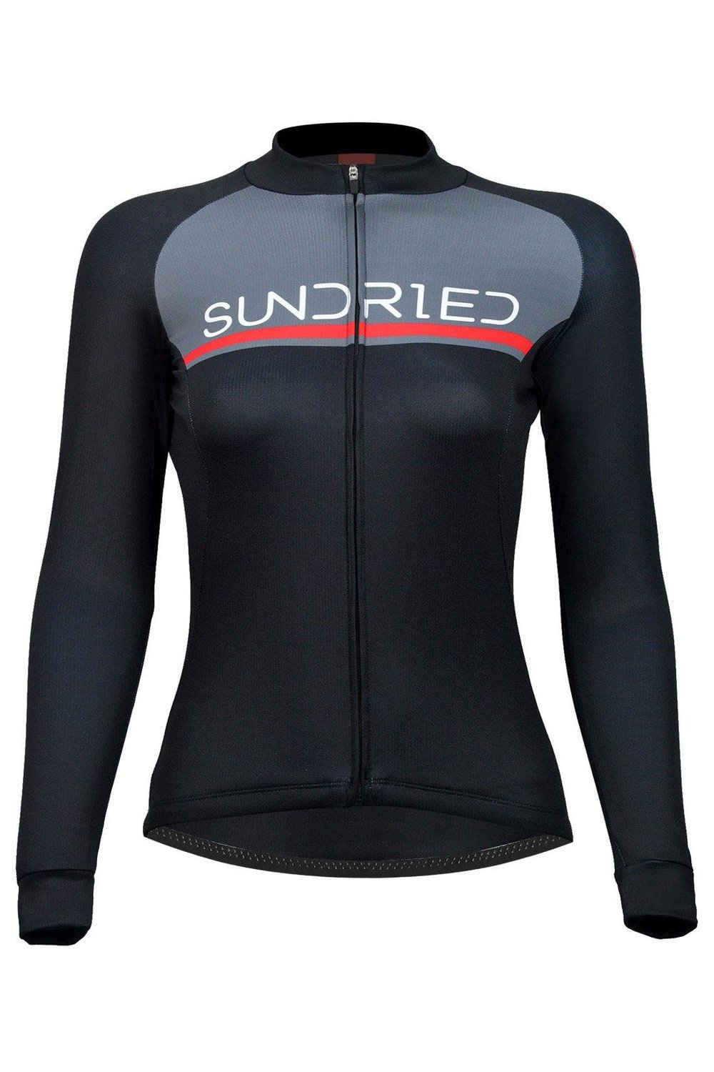 Sundried Rouleur Women's Long Sleeve Training Cycle Jersey Long Sleeve Jersey XS Black SD0123 XS Black Activewear
