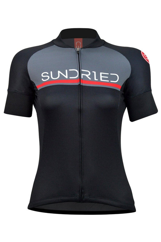 Sundried Rouleur Women's Short Sleeve Training Cycle Jersey Short Sleeve Jersey XS Black SD0124 XS Black Activewear